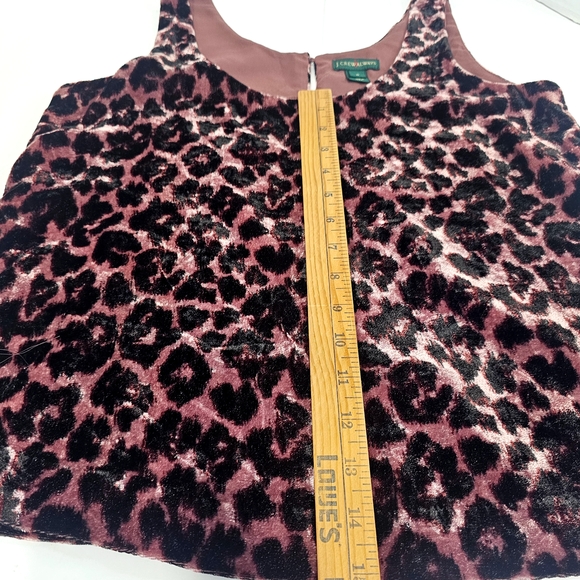 J. Crew Burgundy Leopard Velvet Tank Top - Picture 13 of 14